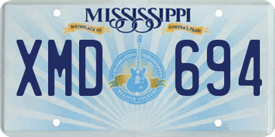 MS license plate XMD694