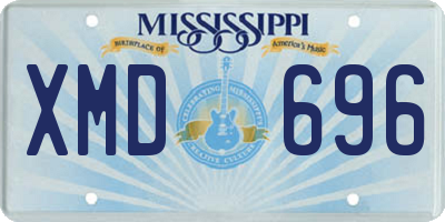 MS license plate XMD696