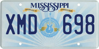 MS license plate XMD698