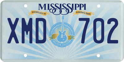 MS license plate XMD702
