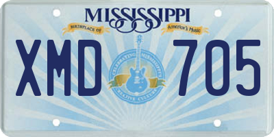 MS license plate XMD705