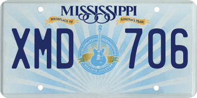 MS license plate XMD706