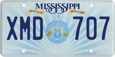 MS license plate XMD707