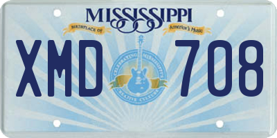MS license plate XMD708