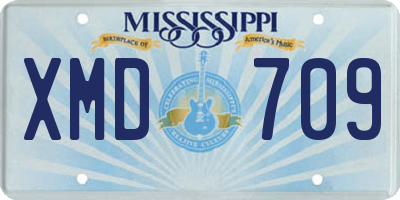MS license plate XMD709