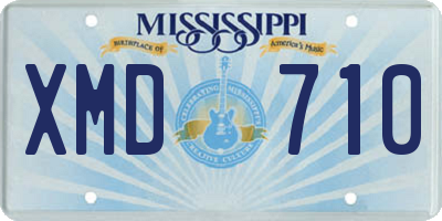 MS license plate XMD710