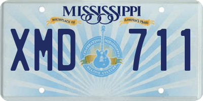 MS license plate XMD711