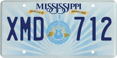 MS license plate XMD712