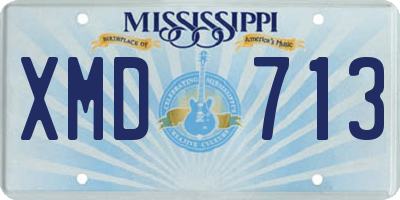 MS license plate XMD713