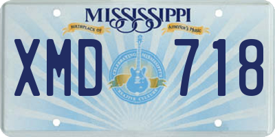 MS license plate XMD718