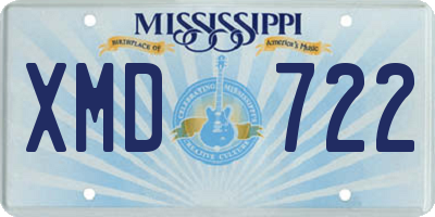 MS license plate XMD722