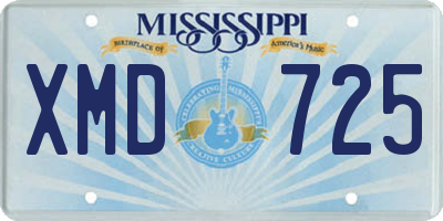 MS license plate XMD725