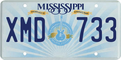 MS license plate XMD733
