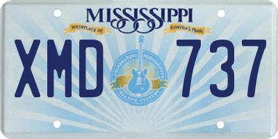 MS license plate XMD737