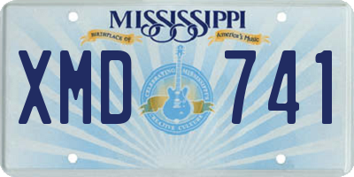 MS license plate XMD741