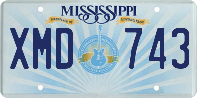 MS license plate XMD743
