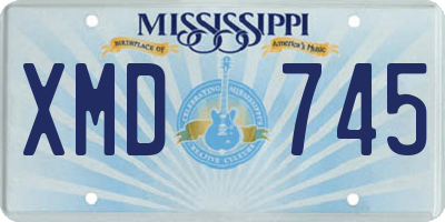 MS license plate XMD745
