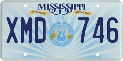 MS license plate XMD746