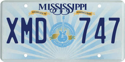 MS license plate XMD747