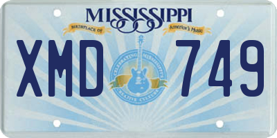 MS license plate XMD749