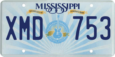 MS license plate XMD753