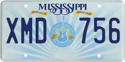 MS license plate XMD756