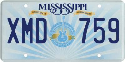 MS license plate XMD759