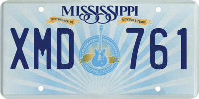 MS license plate XMD761