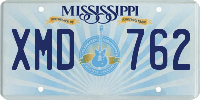 MS license plate XMD762
