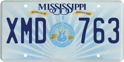 MS license plate XMD763