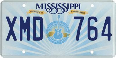 MS license plate XMD764