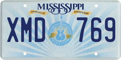 MS license plate XMD769