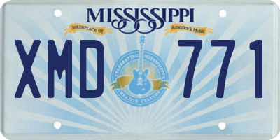 MS license plate XMD771