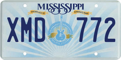 MS license plate XMD772