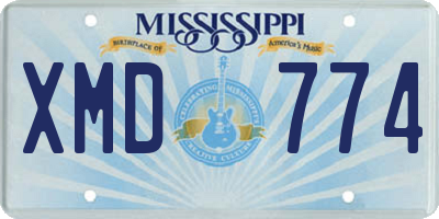MS license plate XMD774