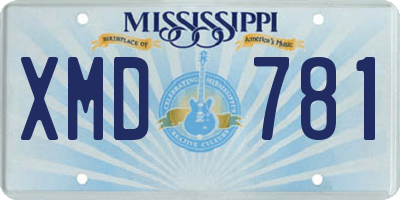 MS license plate XMD781