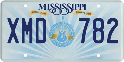 MS license plate XMD782