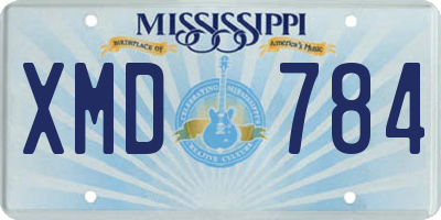 MS license plate XMD784