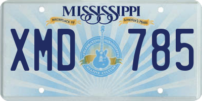 MS license plate XMD785