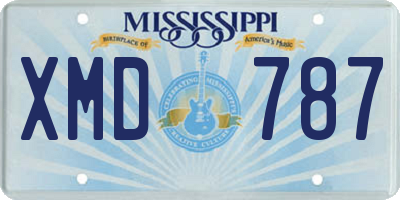 MS license plate XMD787