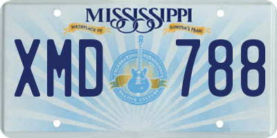 MS license plate XMD788