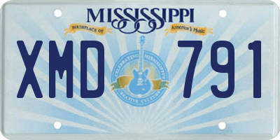 MS license plate XMD791