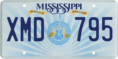 MS license plate XMD795