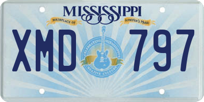 MS license plate XMD797