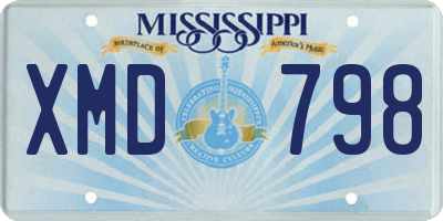 MS license plate XMD798