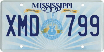MS license plate XMD799