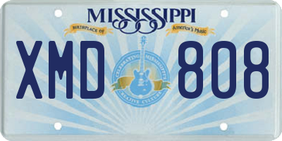 MS license plate XMD808