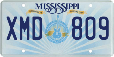 MS license plate XMD809