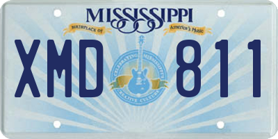 MS license plate XMD811