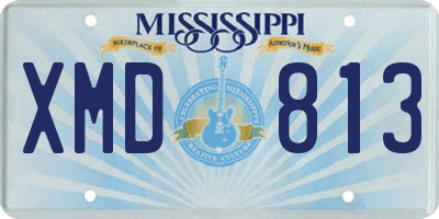 MS license plate XMD813